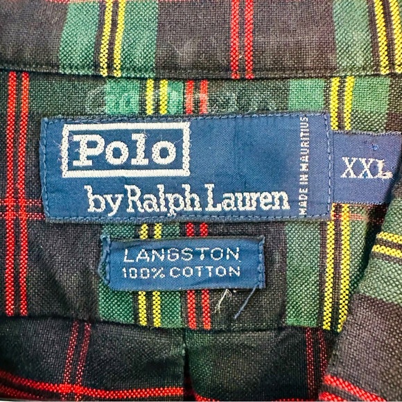 Vintage 90’s Polo by Ralph Lauren Langston Cotton Button Up W Embroidered Crest - Picture 3 of 6